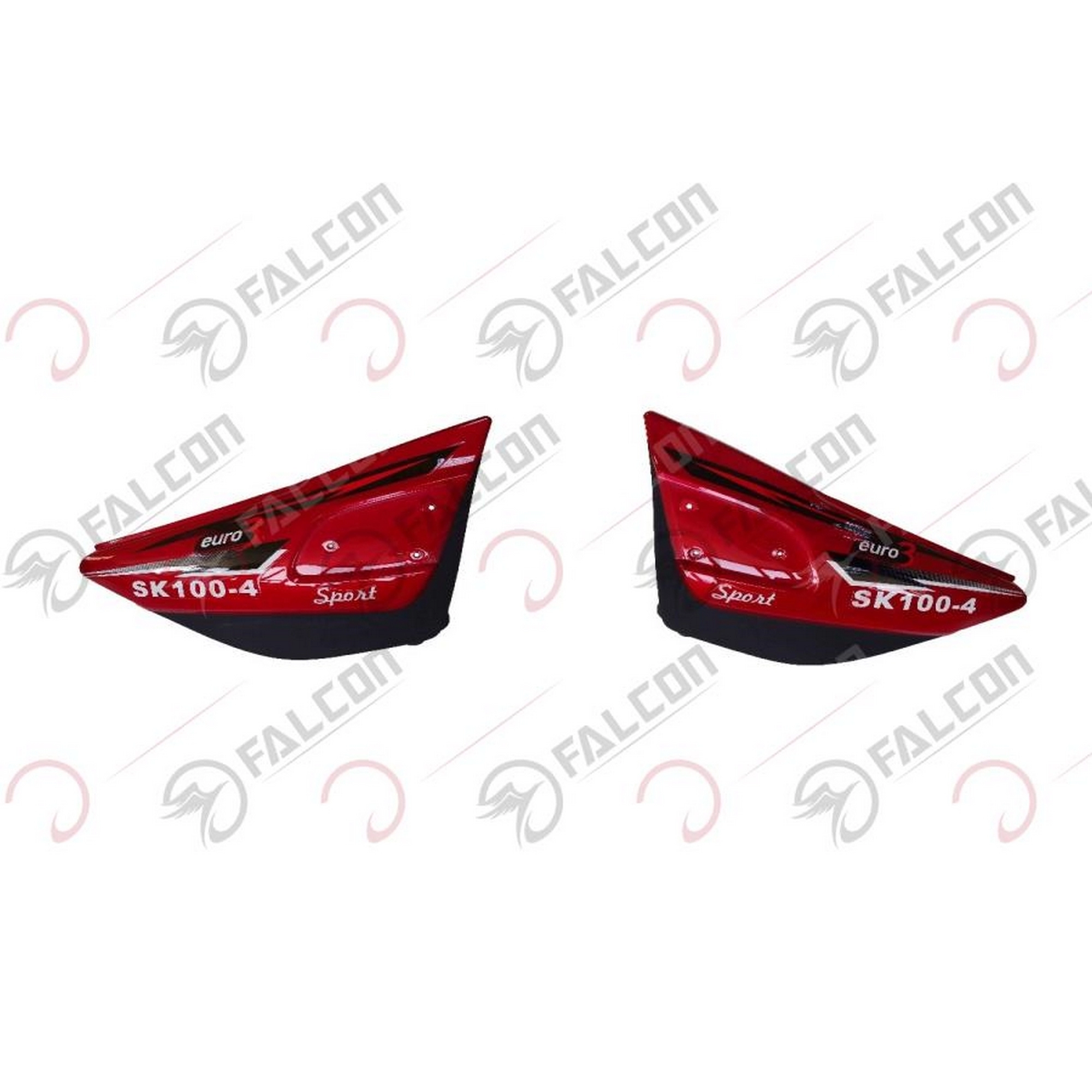 FALCON SK100-4 SPORT YAN KAPAK SAĞ SOL KIRMIZI TAKIM #004-23-07KTK