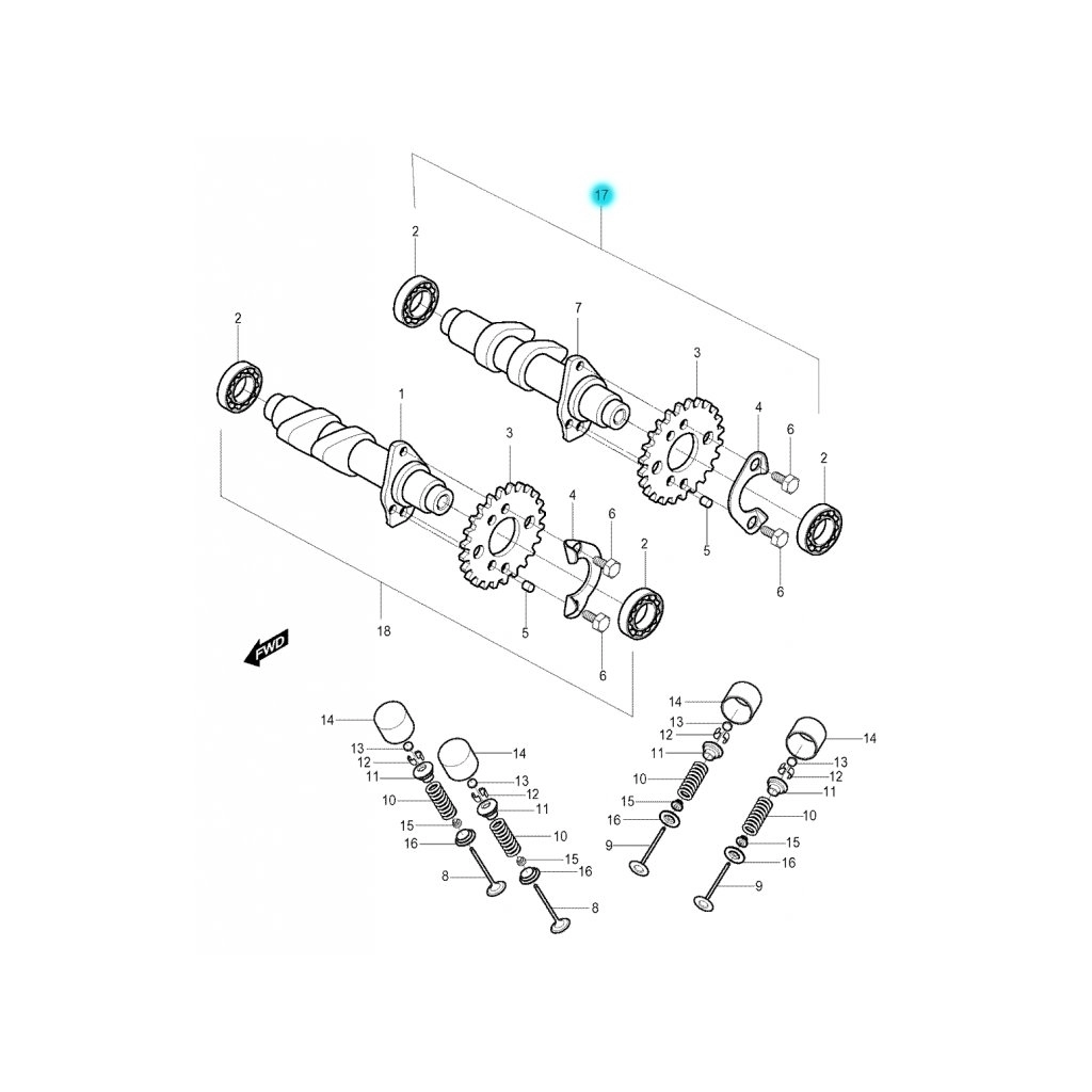 HYOSUNG GV 250 EKSANTRİK MİLİ ÖN KOMPLE (EMME) ÖN SİLİNDİRDE