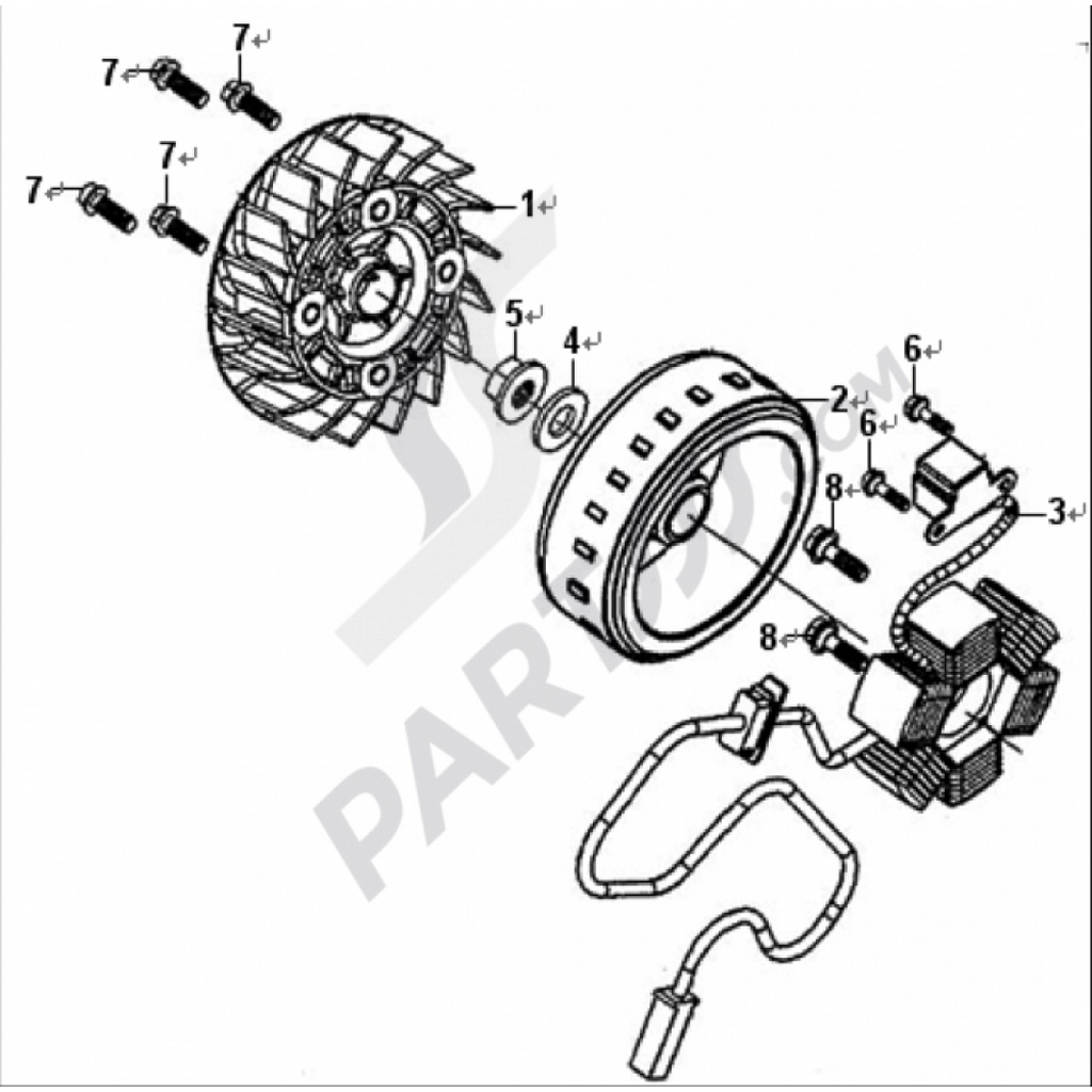 SYM Allo 125 FLY WHEEL KOMPLE