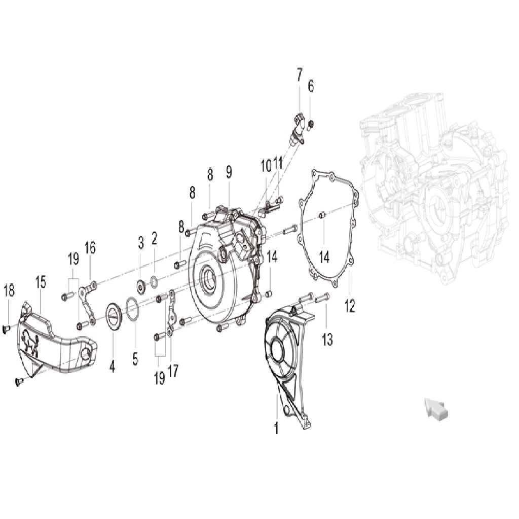 BENELLI 502-C MOTOR KAPAĞI SOL TAPA BÜYÜK #KM 74897