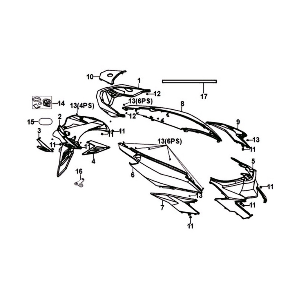 SYM Jet 14 125 Ie Euro 4 ARKA ARA KAPAK