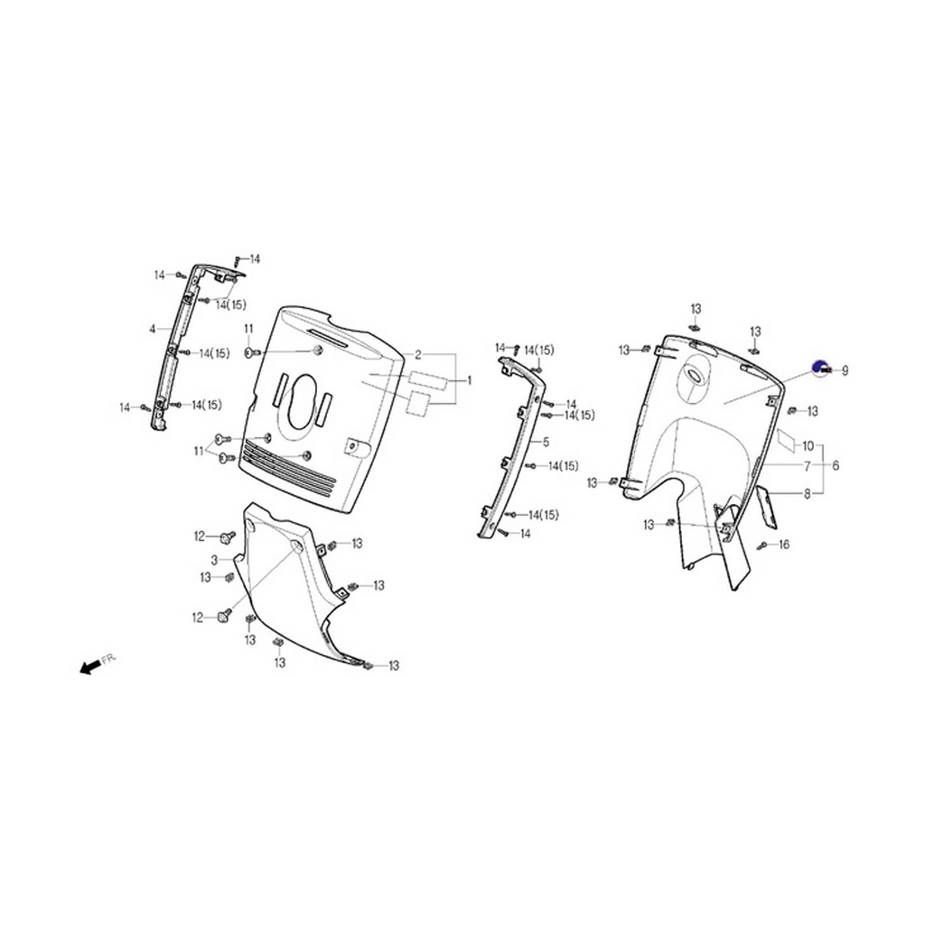 DAELIM SN125 (DL125) IC GRENAJ ON KABIN (KIRMZI) #DL125 F0606 KR
