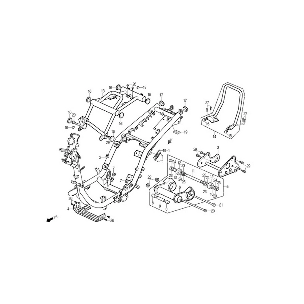 DAELIM SN125 (DL125) ARKA ON DEMIR (KIRMIZI) #DL125 F2713 KR