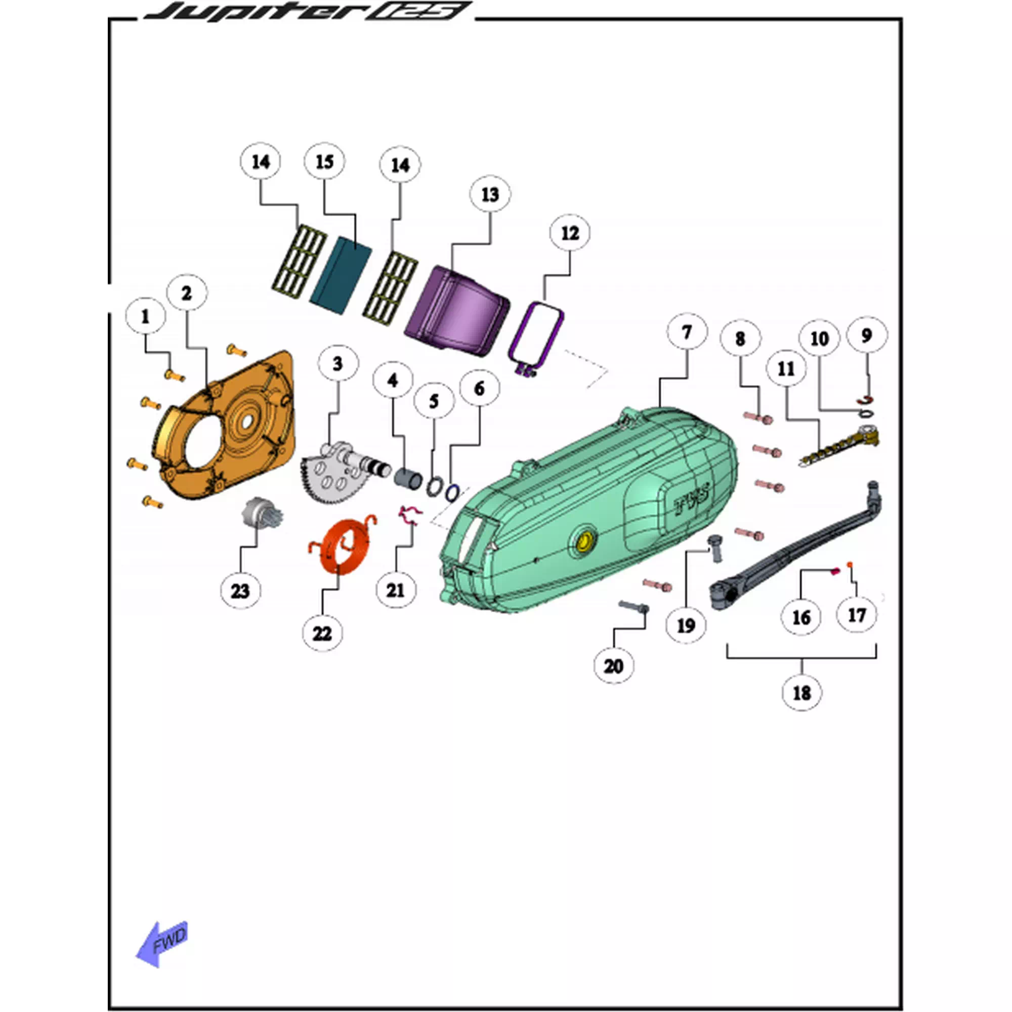 TVS WEGO 110 MARS DISLI SEGMANI #Y4TVS7002A0366
