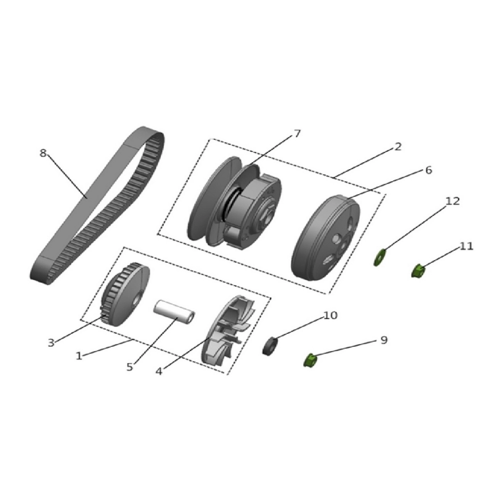 KUBA M150-T TAHRİK SETİ / ÖN VARYATÖR [W180] #KM 66050