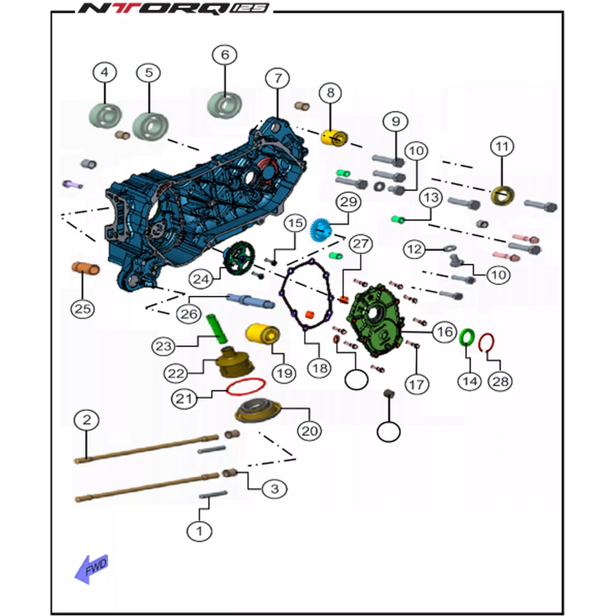 TVS WEGO 110 MOTOR TAKOZU #Y4TVS7002A0333