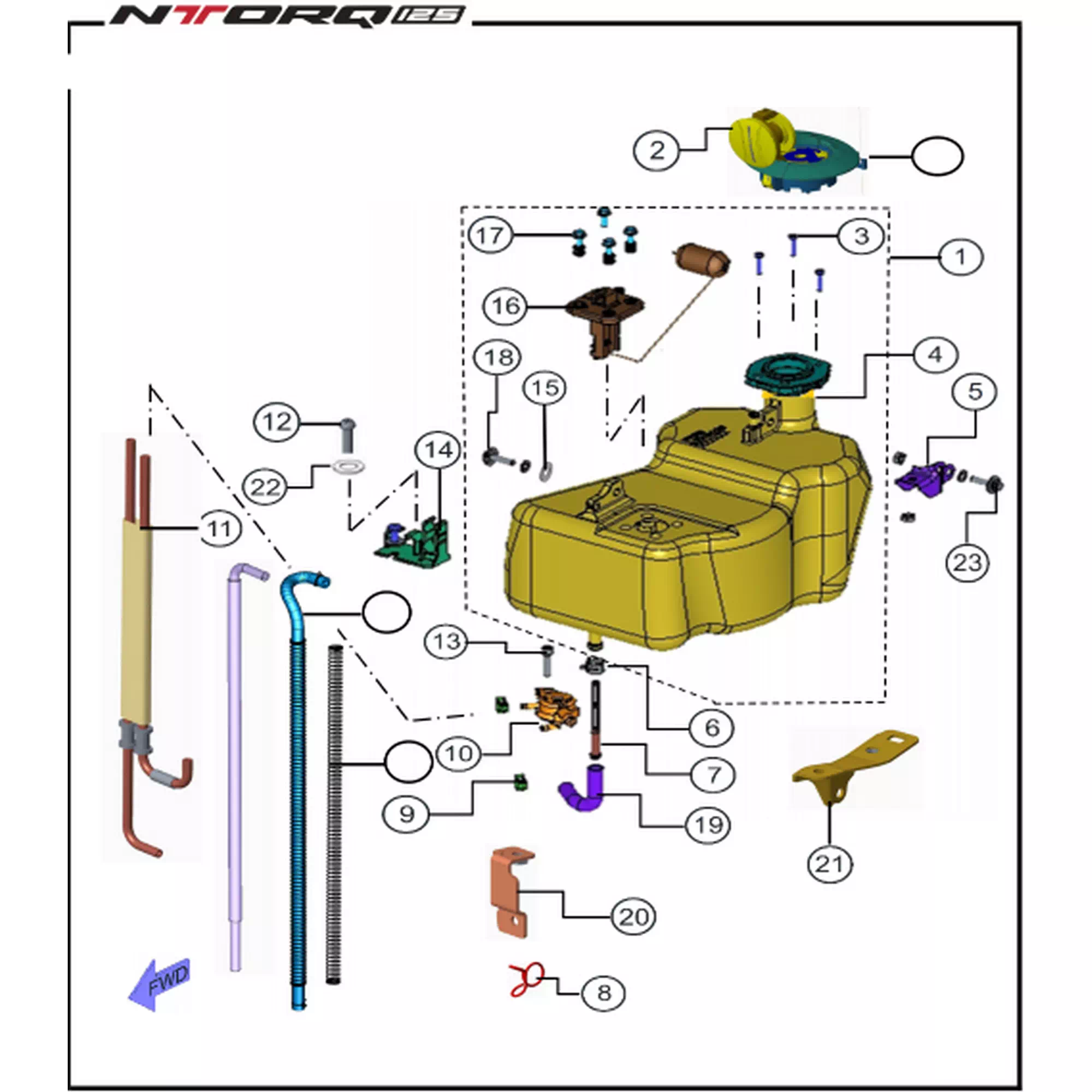 TVS NTORQ 125 ETIKET #Y4TVS7005A0088