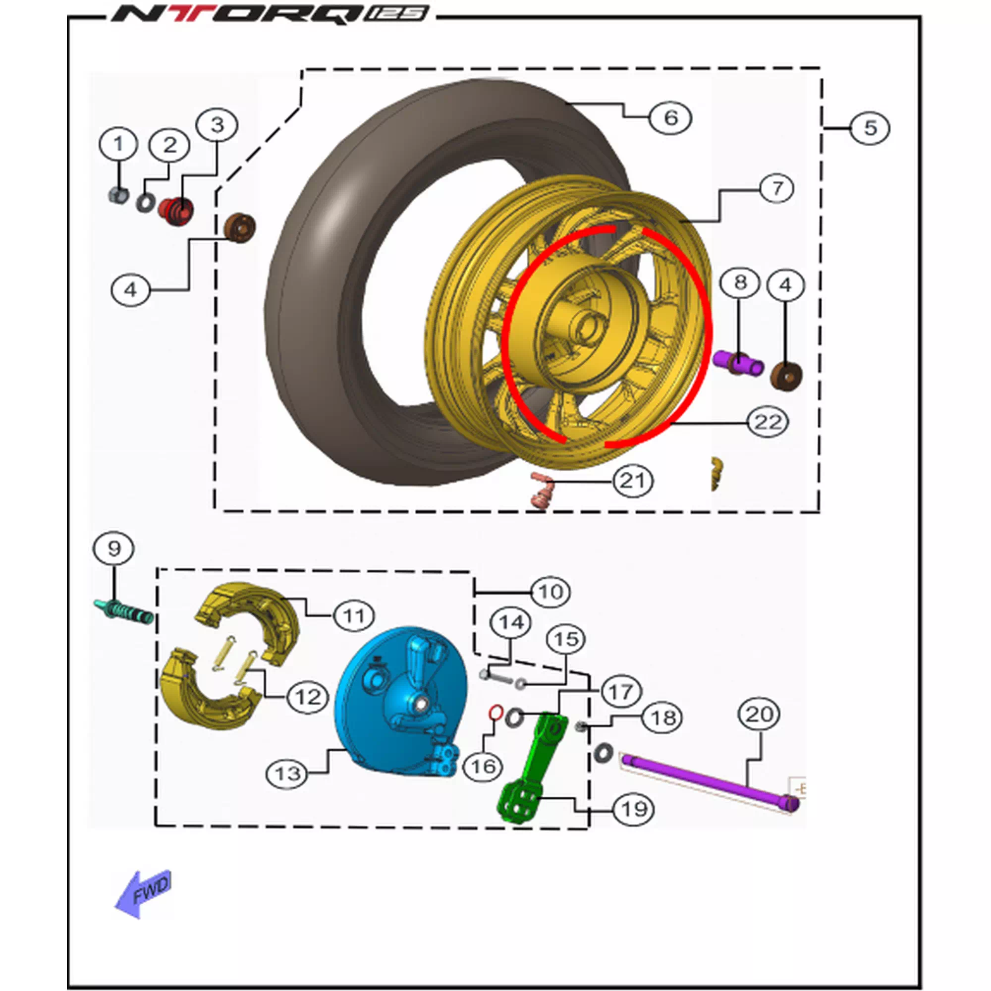 TVS NTORQ 125 MIL /ON (12X240) #Y4TVS7005A0137