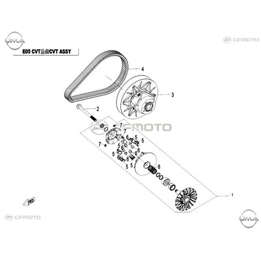 CF MOTO ZFORCE 550 ON VARYATOR KOMPLE #Y4CFM4021A0273
