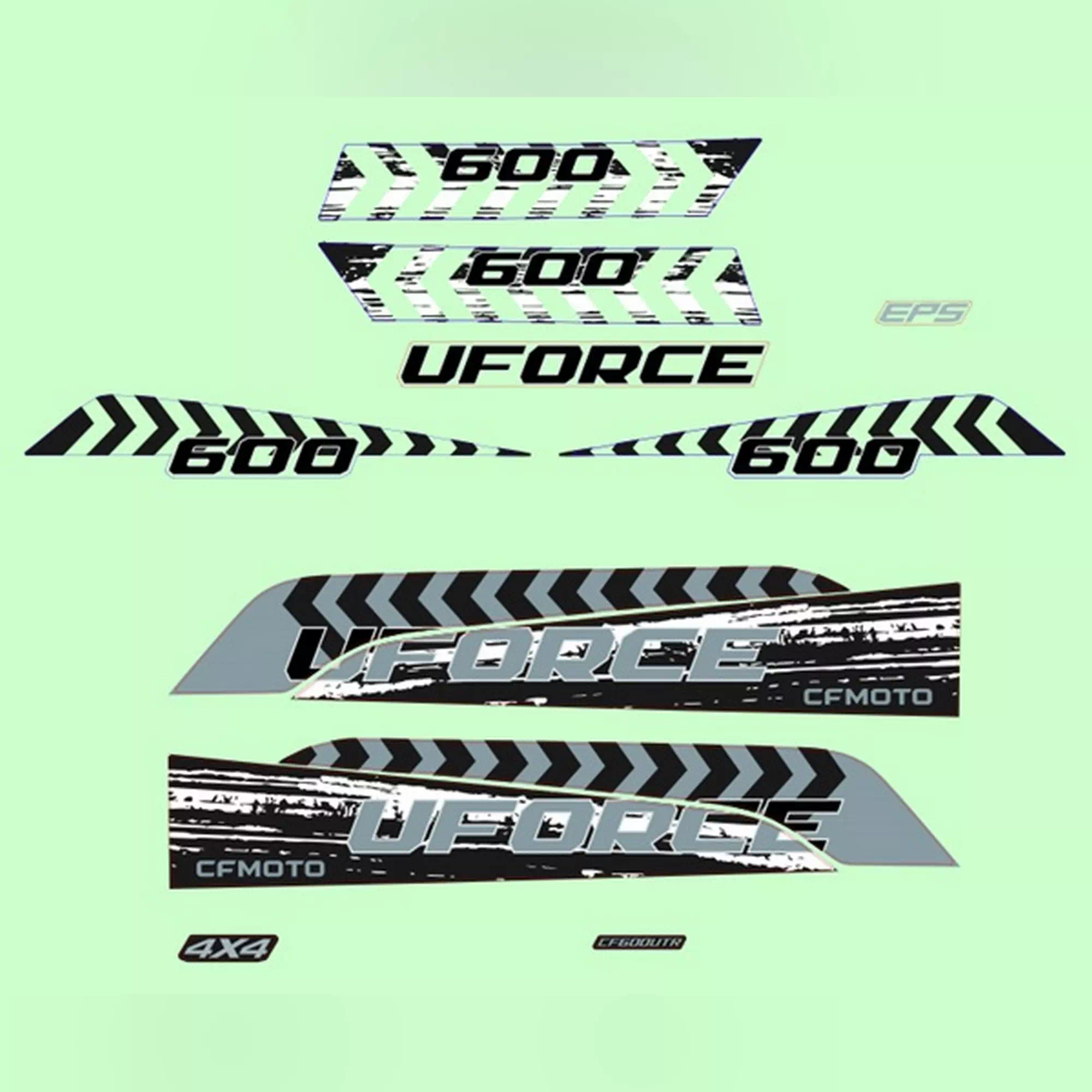 CF MOTO UFORCE 600 (T1B) ETIKET SETI (GRI) #Y4CFM4034A0148