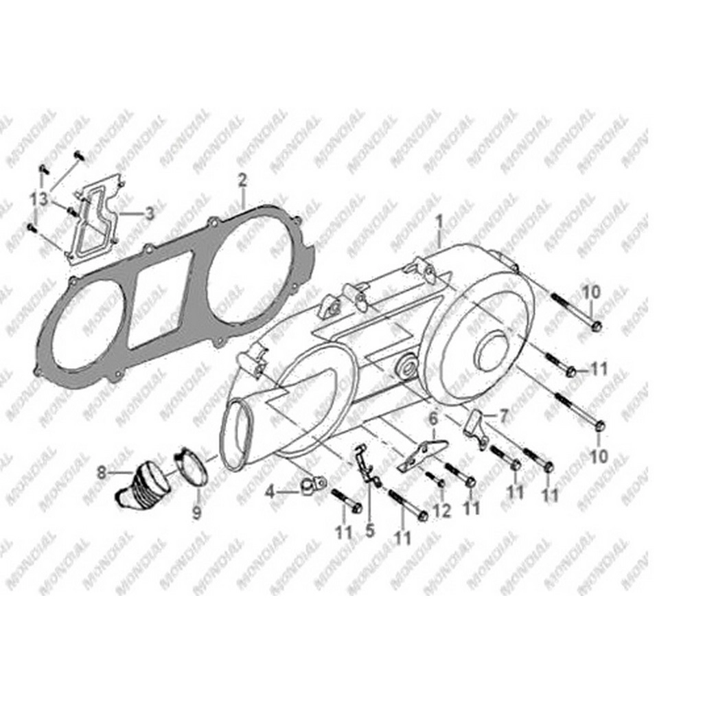 MONDIAL 125 MT KRANK KUTUSU SOL KAPAK #Y4MON0080A0004
