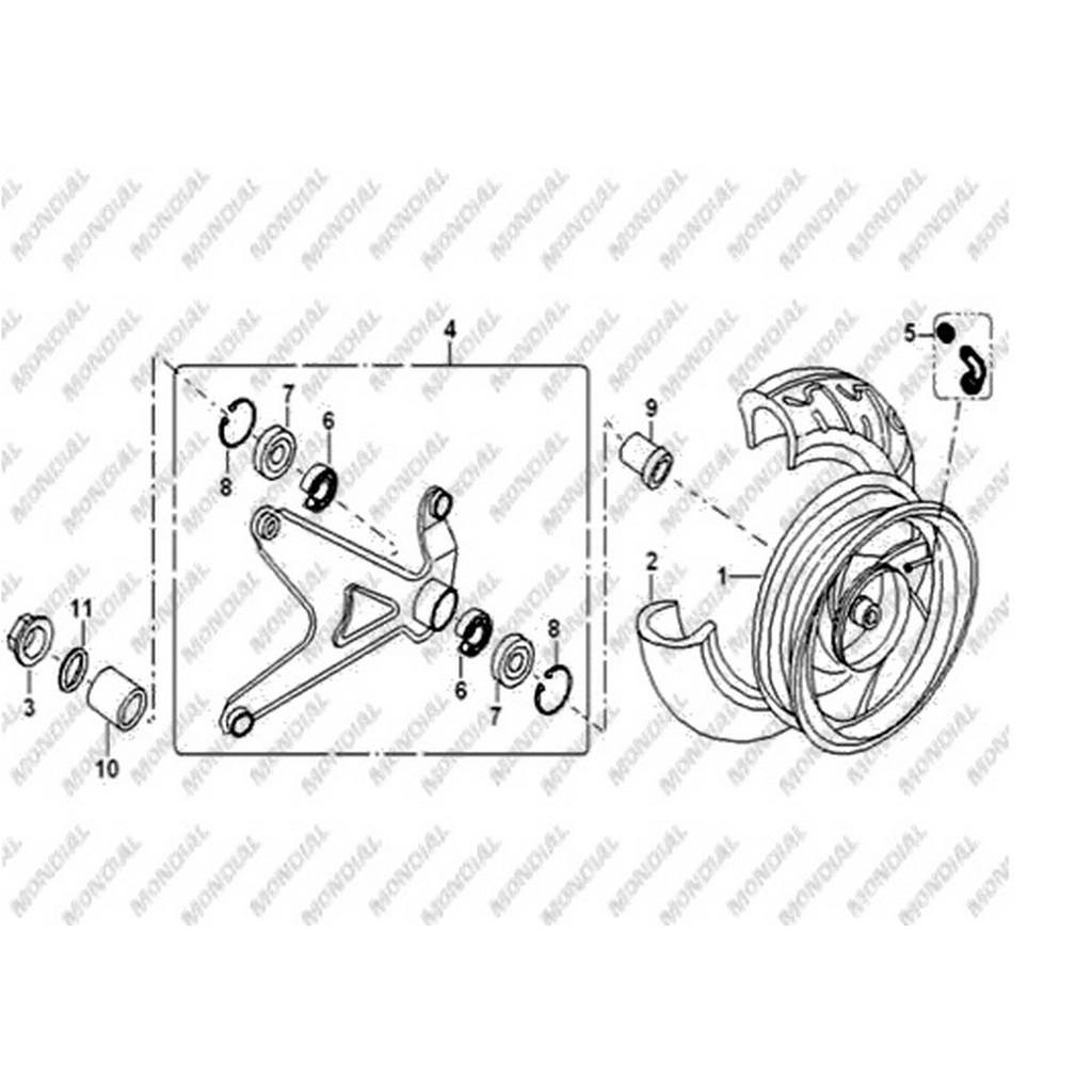 MONDIAL 125 MT EGZOZ BAGLANTI BRAKETI #Y4MON0080A0014