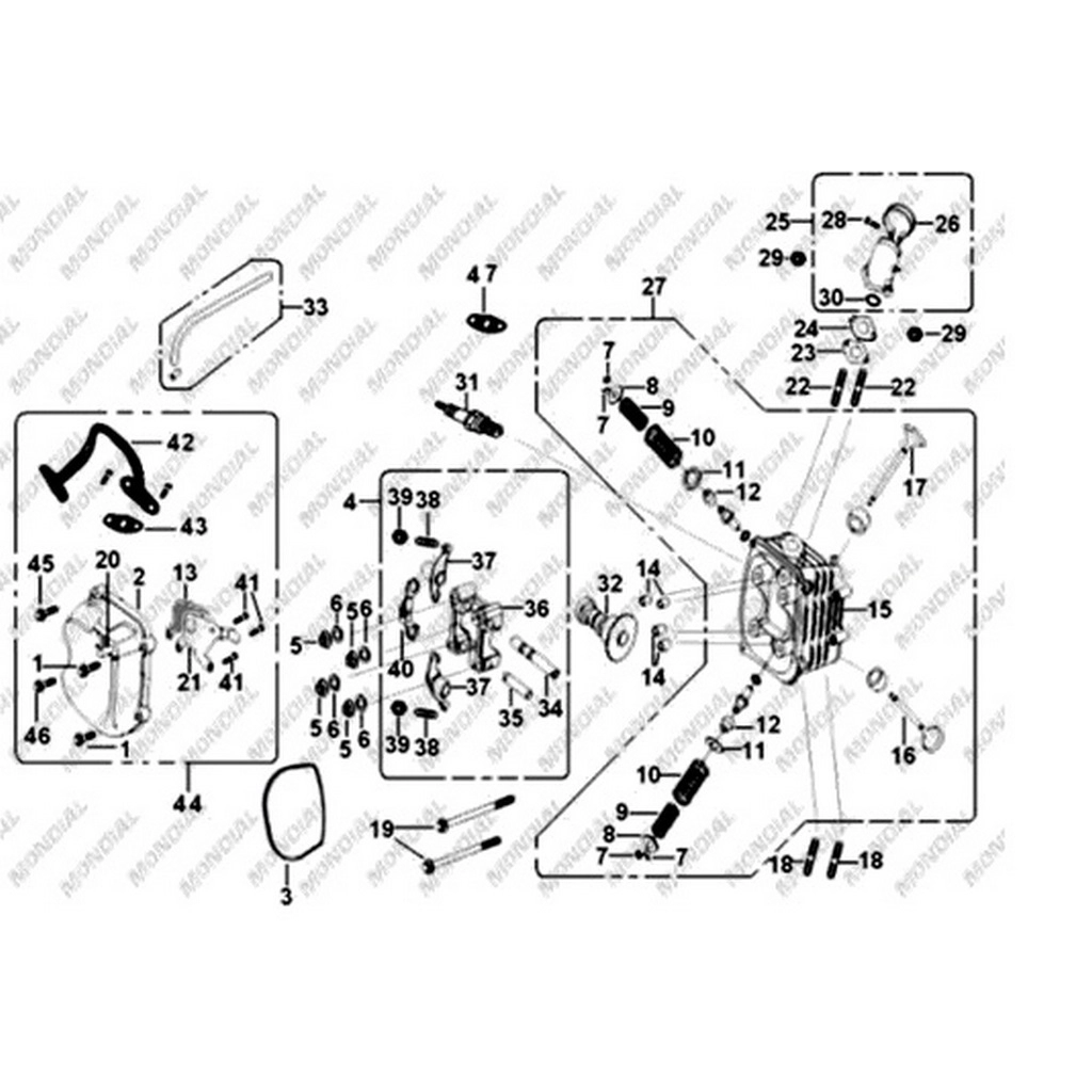 MONDIAL 150 ZC SILINDIR KAPAGI KOMPLE #Y4MON0240A0011
