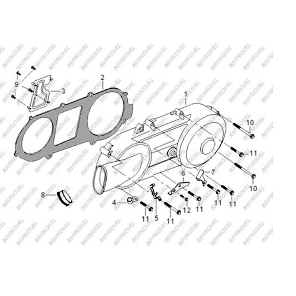 MONDIAL 150 ZC KRANK KUTUSU SOL KAPAK (GRI) #Y4MON0240A0008