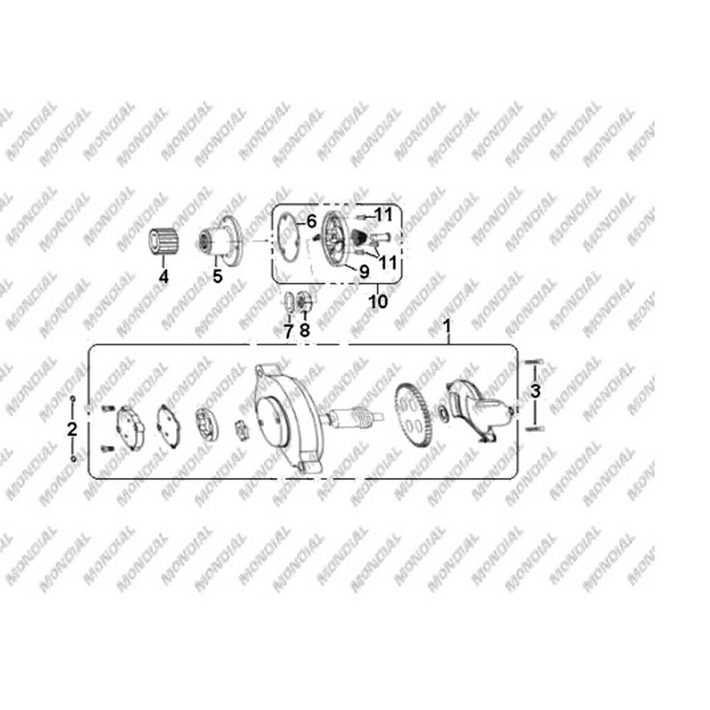 MONDIAL 150 KN YAG POMPASI ROTOR UST KAPAGI #Y4MON0260A0010