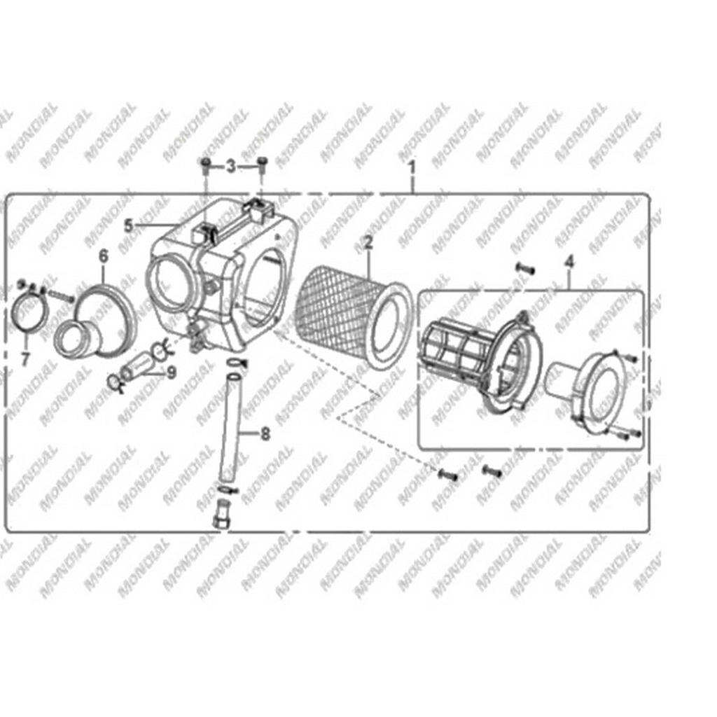 MONDIAL 150 KN HAVA FILTRESI YAG TAHLIYE HORTUMU #Y4MON0260A0079