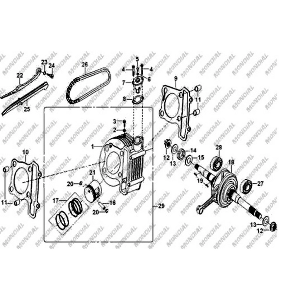MONDIAL 150 HS SILINDIR KOMPLE #Y4MON0270A0007