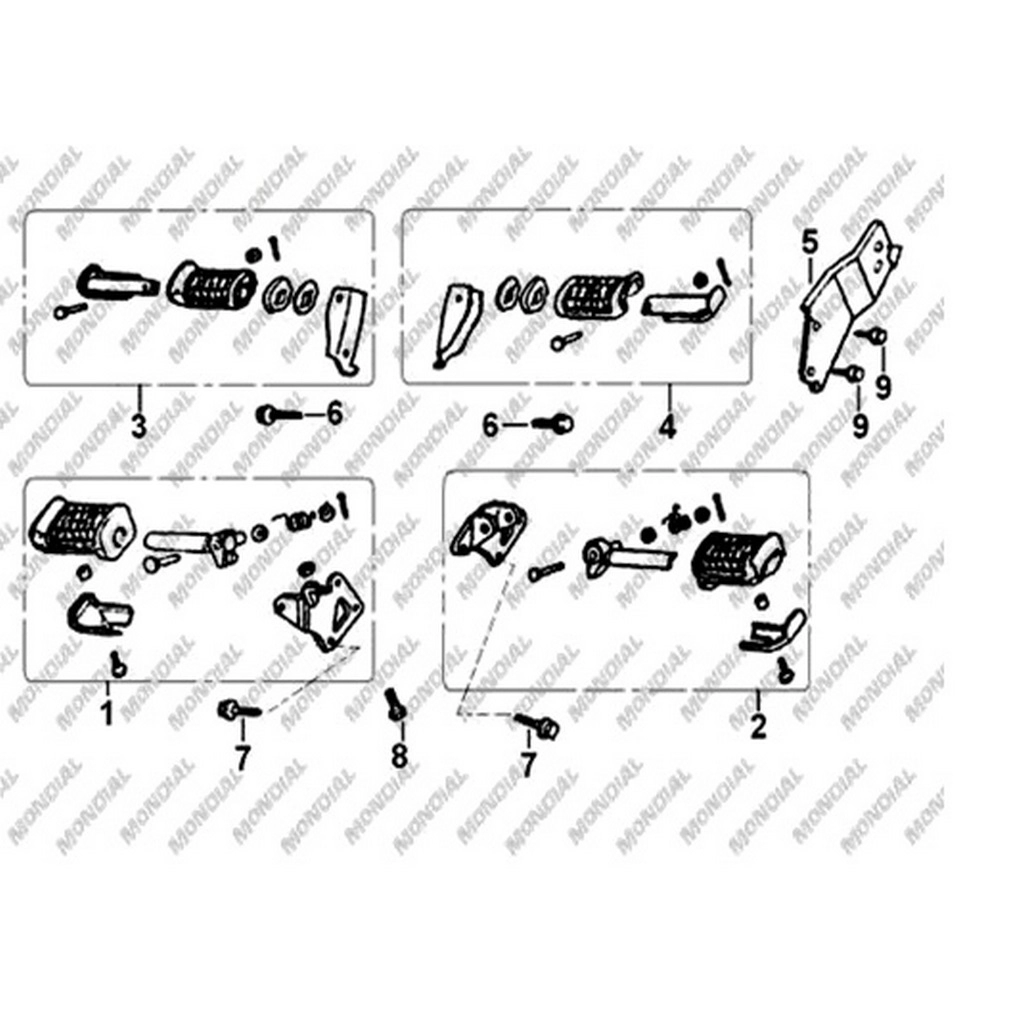 MONDIAL 250 MCT ARKA BASAMAK KOMPLE SAG #Y4MON0290A0188