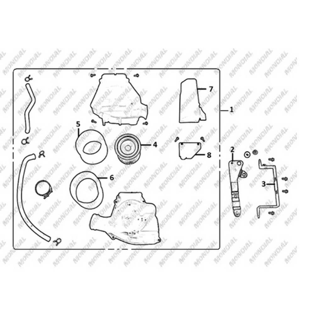 MONDIAL 125 MX (GRUMBLE) HAVA FILTRESI KOMPLE #Y4MON0720A0036