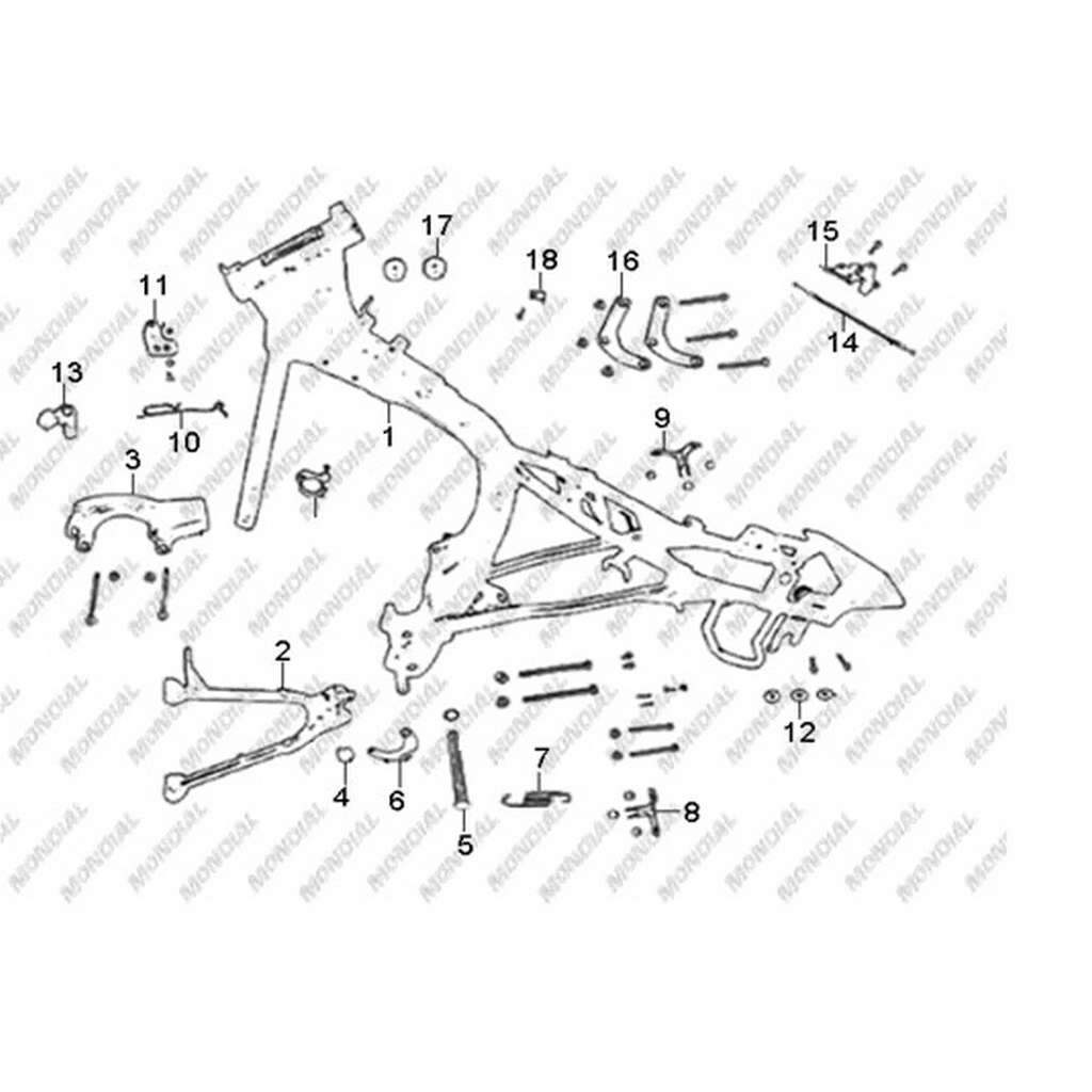 MONDIAL 125 MX (GRUMBLE) KORNA BAGLANTI BRAKETI #Y4MON0720A0050