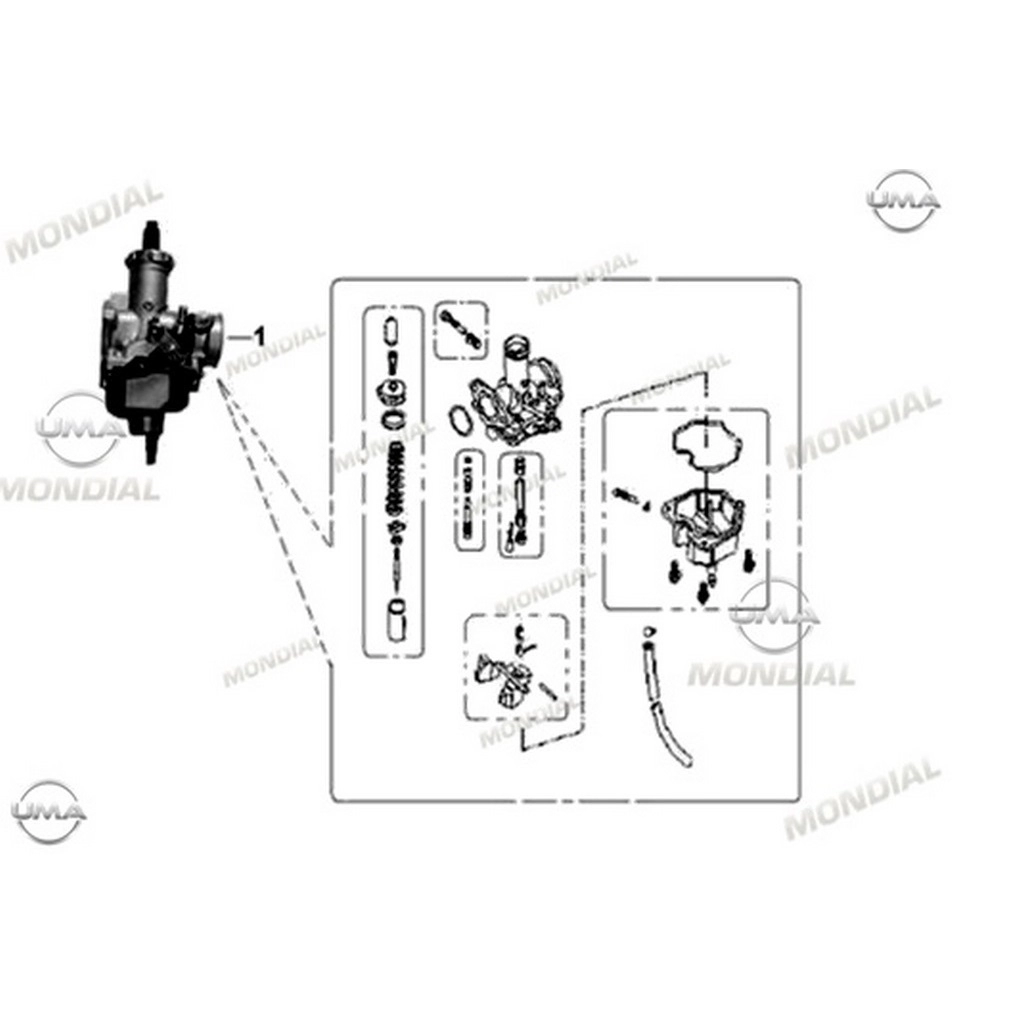 MONDIAL MASTI 175 X KARBURATOR KOMPLE #Y4MON1011A0022