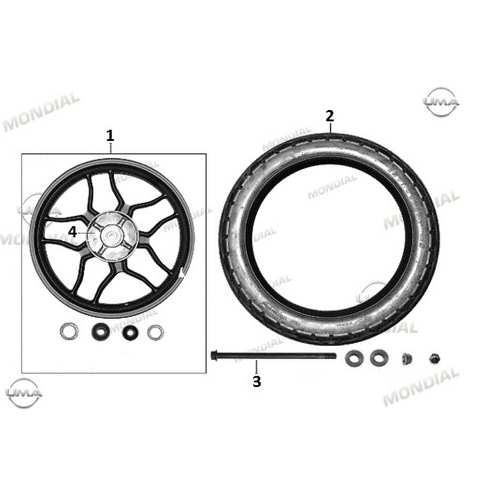 MONDIAL RX1 ARKA JANT - CELIK (3.00x17") #Y4MON1025A0249